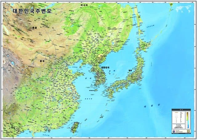 대한민국 주변도 1:5,000,000