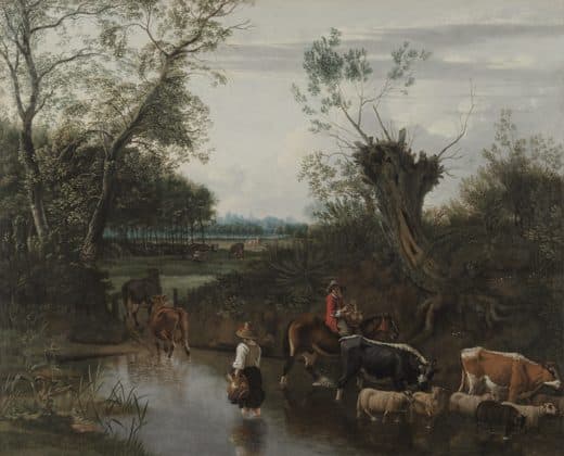 Jan Siberechts — Peasants Crossing a Stream