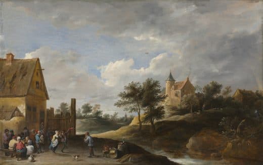 David Teniers — Landscape with Peasants Dancing
