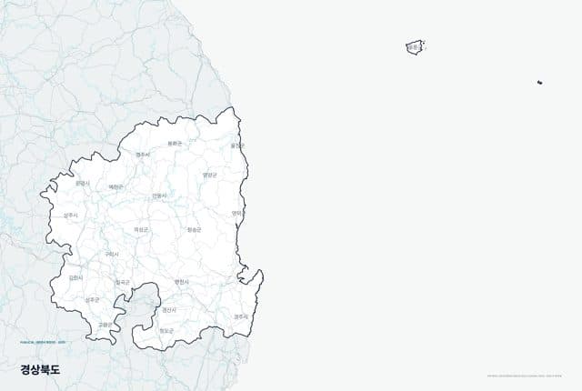 경상북도 행정지도(시·군 경계)