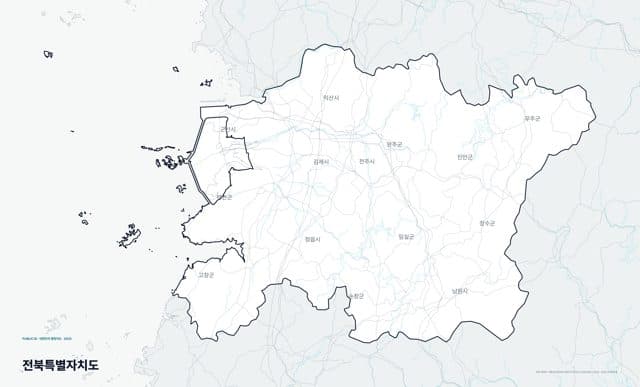 전북특별자치도 행정지도(시·군 경계)