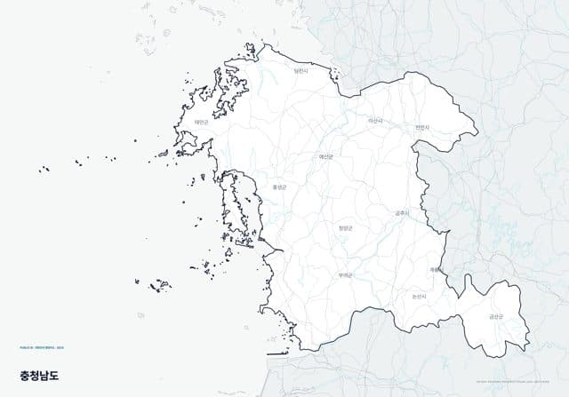 충청남도 행정지도(시·군 경계)