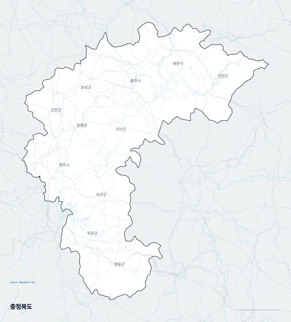 충청북도 행정지도(시·군 경계)