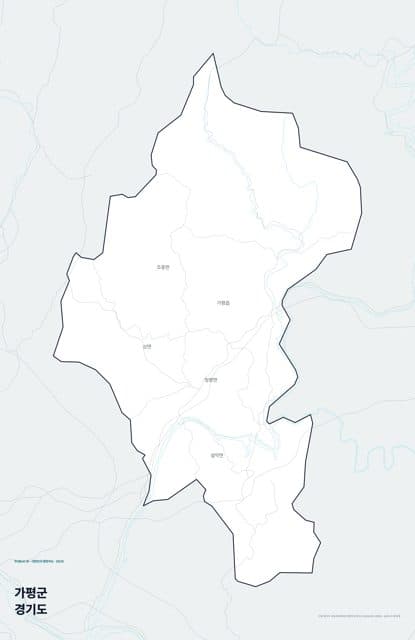 가평군 행정지도(읍·면 경계) — 경기도