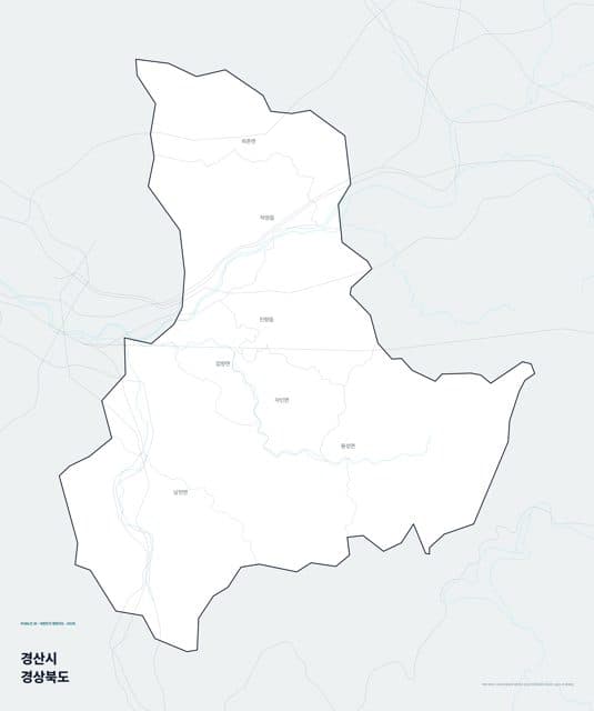 경산시 행정지도(읍·면 경계) — 경상북도