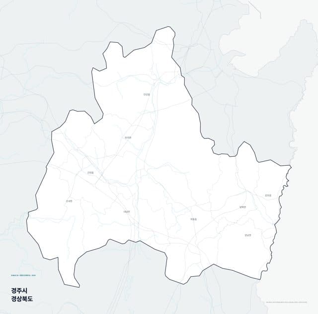 경주시 행정지도(읍·면 경계) — 경상북도
