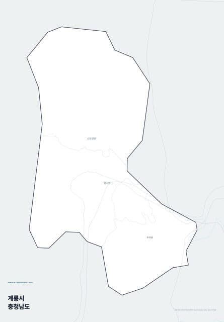 계룡시 행정지도(읍·면 경계) — 충청남도