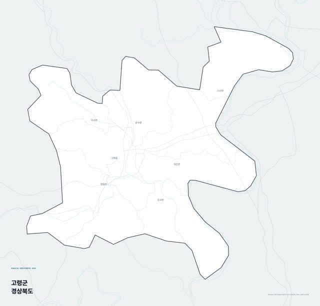 고령군 행정지도(읍·면 경계) — 경상북도
