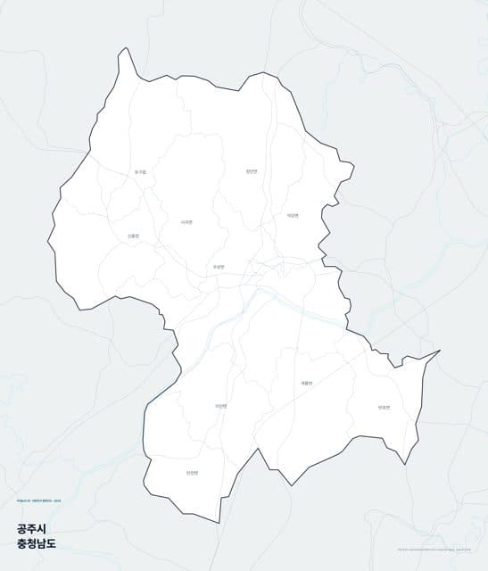 공주시 행정지도(읍·면 경계) — 충청남도