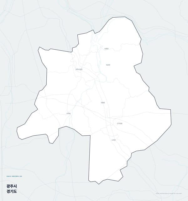 광주시 행정지도(읍·면 경계) — 경기도