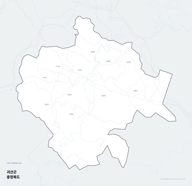 괴산군 행정지도(읍·면 경계) — 충청북도