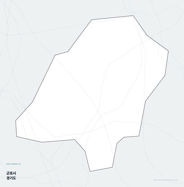 군포시 행정지도(읍·면 경계) — 경기도