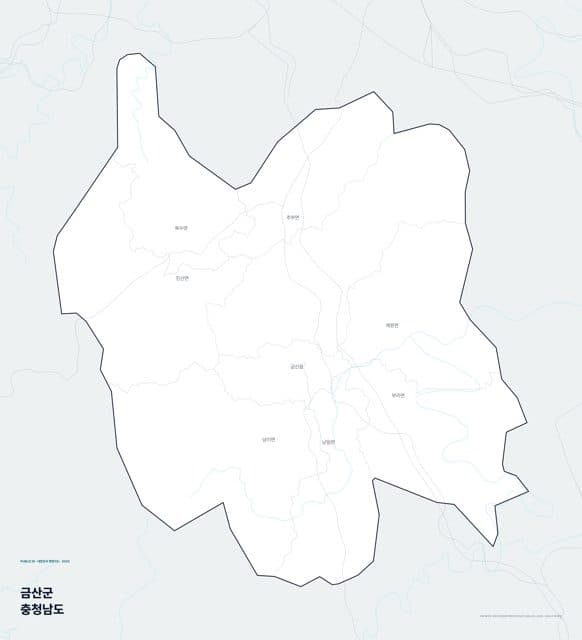 금산군 행정지도(읍·면 경계) — 충청남도
