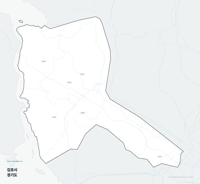김포시 행정지도(읍·면 경계) — 경기도