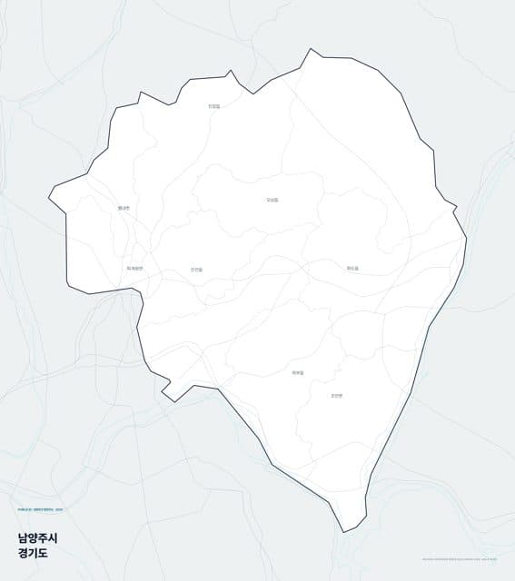 남양주시 행정지도(읍·면 경계) — 경기도