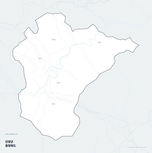 단양군 행정지도(읍·면 경계) — 충청북도