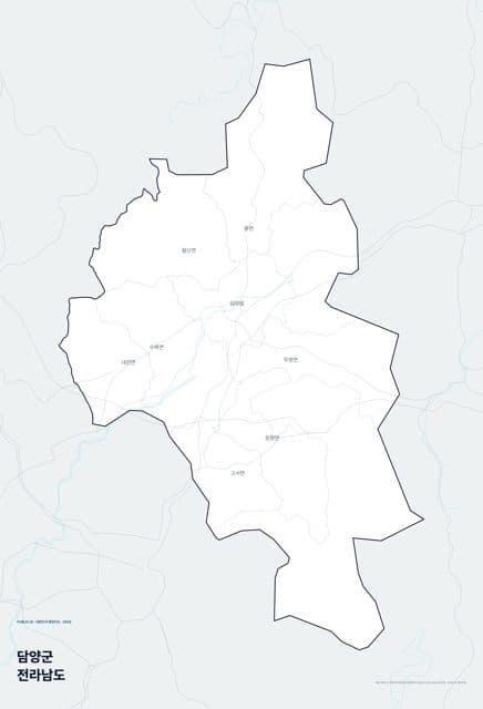 담양군 행정지도(읍·면 경계) — 전라남도