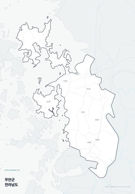 무안군 행정지도(읍·면 경계) — 전라남도