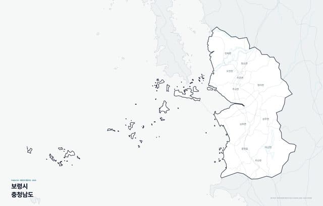 보령시 행정지도(읍·면 경계) — 충청남도
