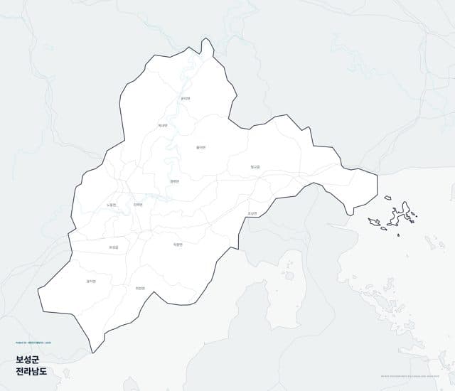 보성군 행정지도(읍·면 경계) — 전라남도