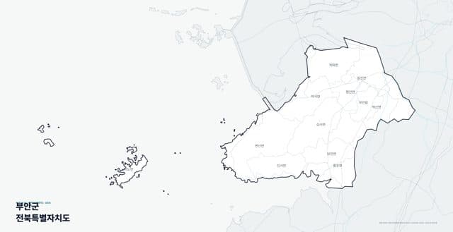 부안군 행정지도(읍·면 경계) — 전북특별자치도
