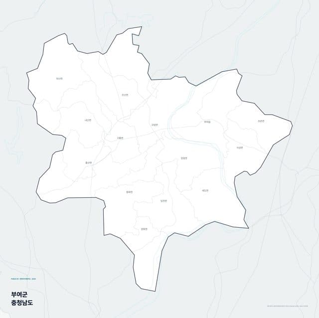 부여군 행정지도(읍·면 경계) — 충청남도