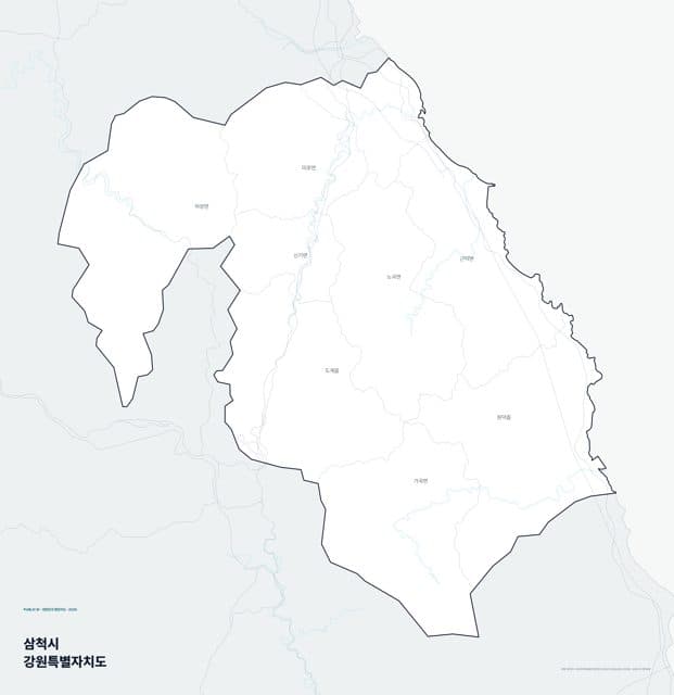 삼척시 행정지도(읍·면 경계) — 강원특별자치도