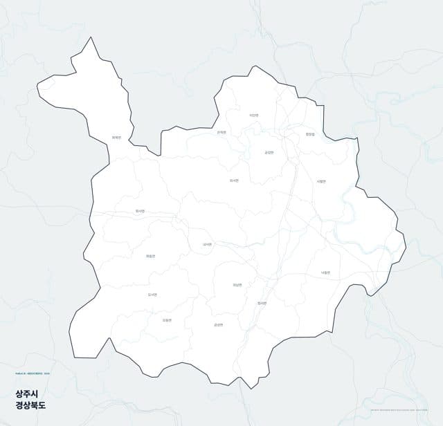 상주시 행정지도(읍·면 경계) — 경상북도
