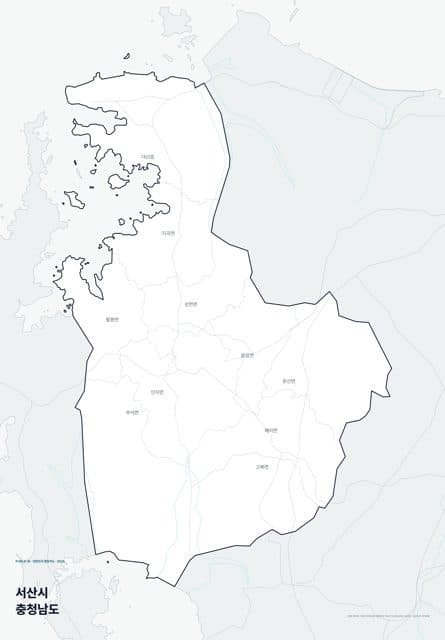 서산시 행정지도(읍·면 경계) — 충청남도