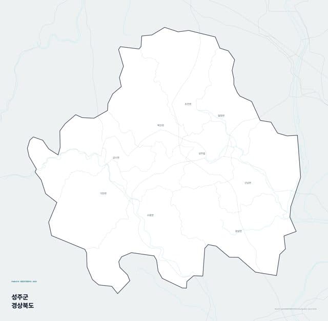 성주군 행정지도(읍·면 경계) — 경상북도