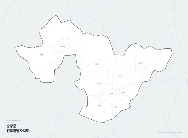 순창군 행정지도(읍·면 경계) — 전북특별자치도