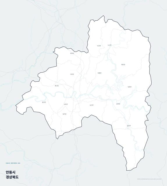 안동시 행정지도(읍·면 경계) — 경상북도