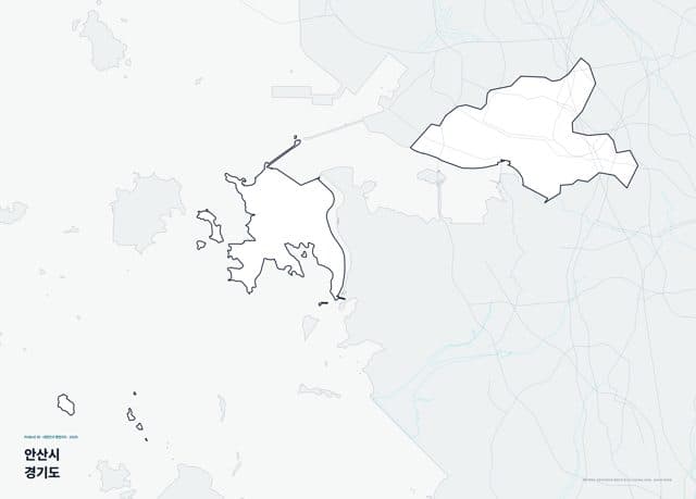 안산시 행정지도(읍·면 경계) — 경기도