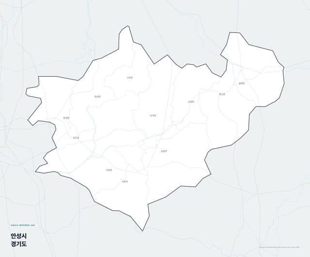 안성시 행정지도(읍·면 경계) — 경기도