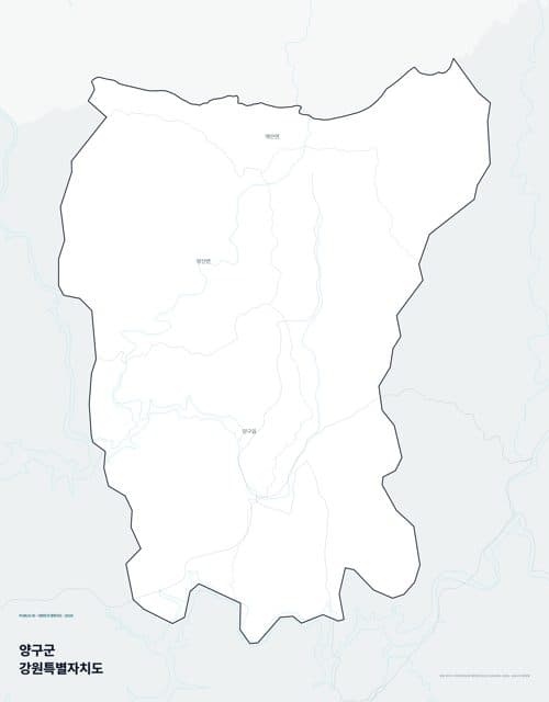 양구군 행정지도(읍·면 경계) — 강원특별자치도