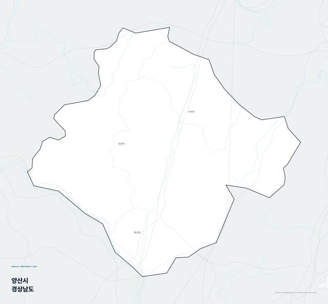 양산시 행정지도(읍·면 경계) — 경상남도