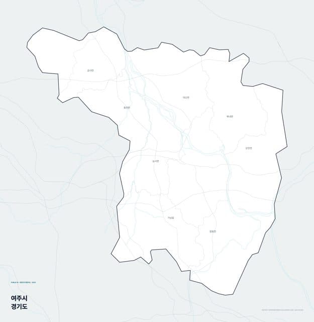 여주시 행정지도(읍·면 경계) — 경기도