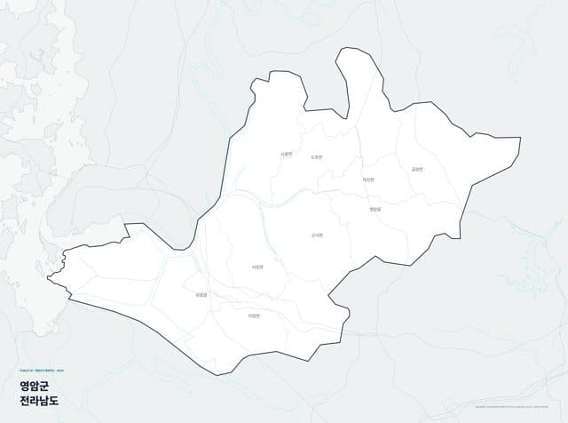 영암군 행정지도(읍·면 경계) — 전라남도