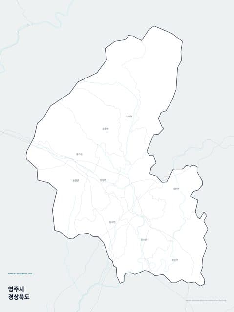 영주시 행정지도(읍·면 경계) — 경상북도
