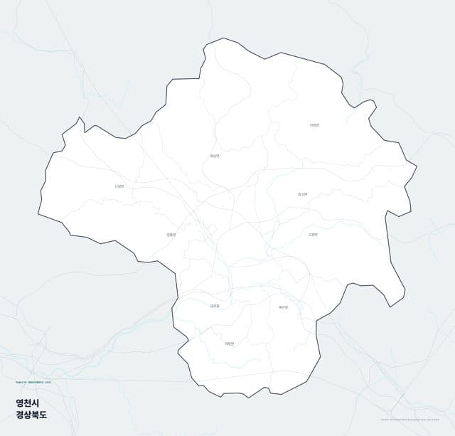영천시 행정지도(읍·면 경계) — 경상북도