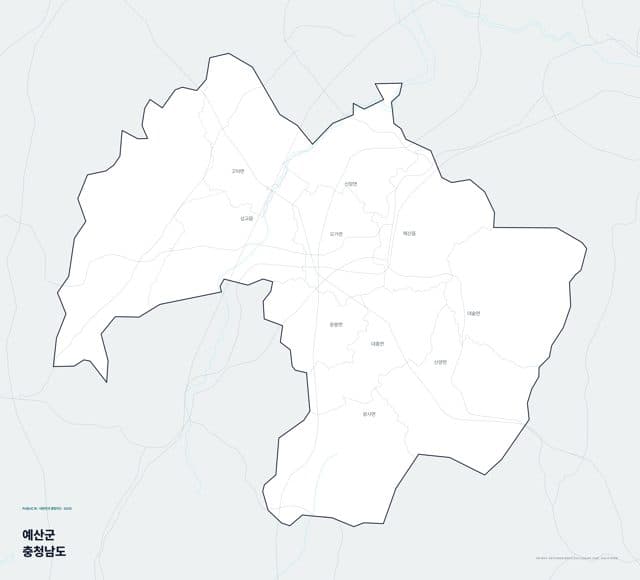 예산군 행정지도(읍·면 경계) — 충청남도