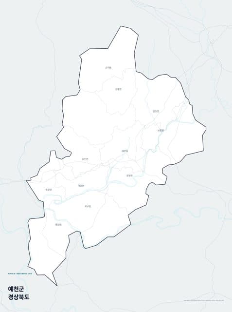 예천군 행정지도(읍·면 경계) — 경상북도