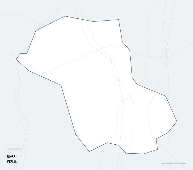 오산시 행정지도(읍·면 경계) — 경기도