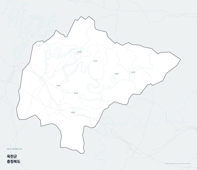 옥천군 행정지도(읍·면 경계) — 충청북도