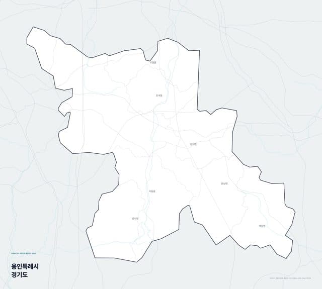 용인특례시 행정지도(읍·면 경계) — 경기도