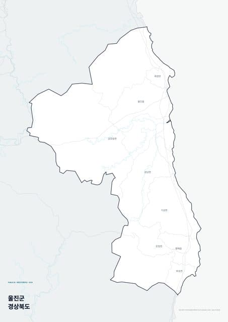 울진군 행정지도(읍·면 경계) — 경상북도