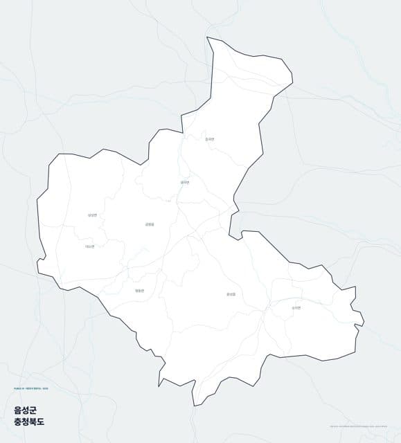 음성군 행정지도(읍·면 경계) — 충청북도