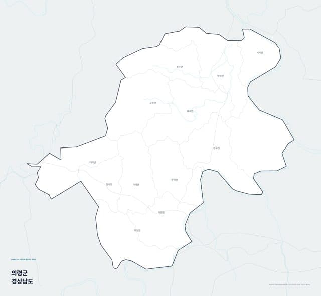 의령군 행정지도(읍·면 경계) — 경상남도
