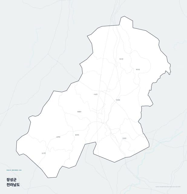 장성군 행정지도(읍·면 경계) — 전라남도