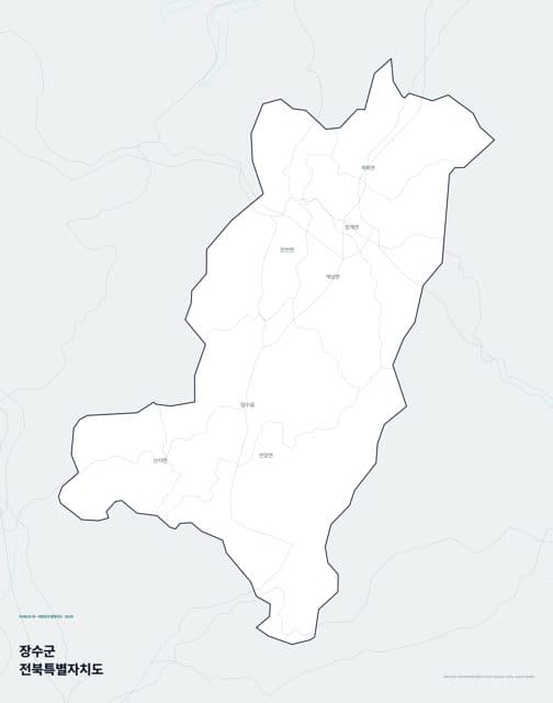 장수군 행정지도(읍·면 경계) — 전북특별자치도